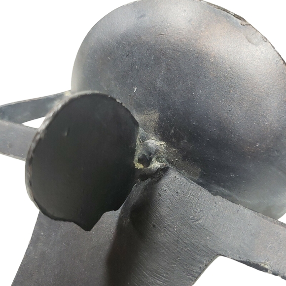 Metal Atlas Sculpture Candle Holder Stand 7" Man Carrying World On Back - Picture 6 of 9